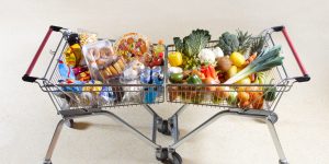 Healthy vs unhealthy shopping trolleys